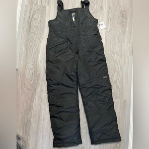NEW NWT Oshkosh Black plush Unisex Kids Size 12 Snow Bibs pants